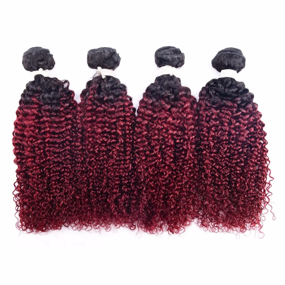 original brazilian human hair 100% human hair kinky curly black burgundy hair weaving