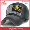 S1822 new 2016 stone washed skull embroidered baseball caps softtextile wholesale skull caps