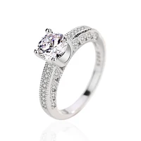 

White gold plated 1.5ct Heart and Arrows Cut Cubic Zirconia Solitaire Engagement Ring