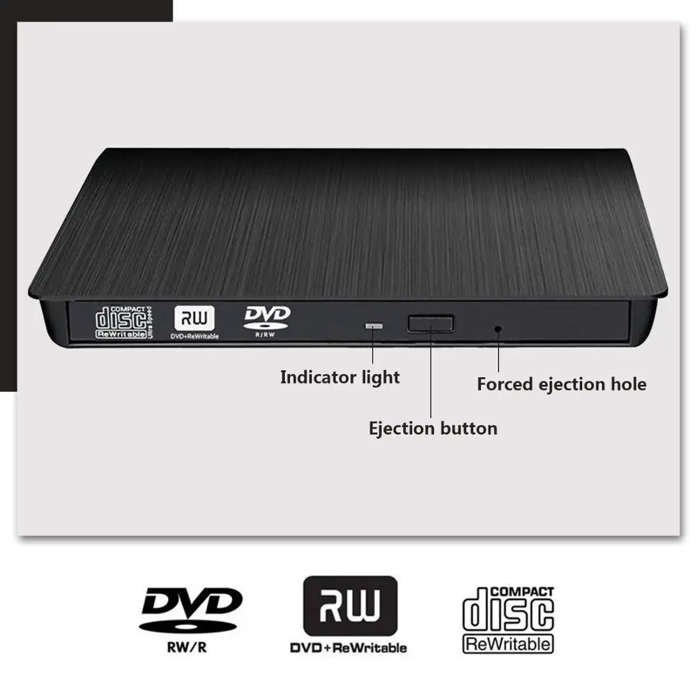 
External DVD/CD Drives Portable CD DVD +/-RW Optical Drive Burner High Speed Data Transfer USB 3.0 Compatible with PC Desktop 