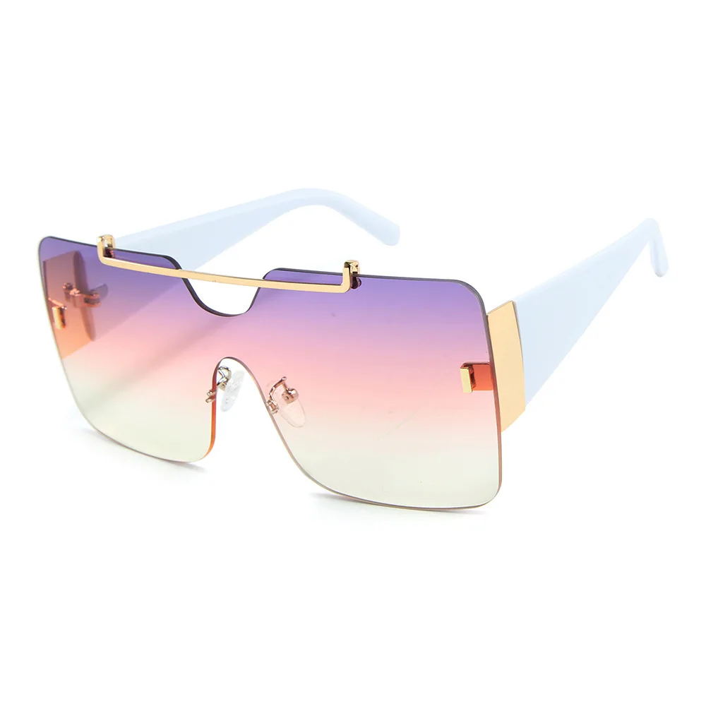 

Jheyewear Custom Made Rimless Oversized Square One Piece Lens Shades Sunglasses Wholesale, Custom colors