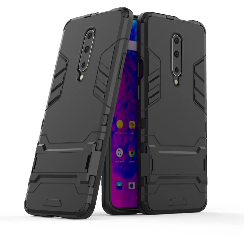 

Hot Sale Luxury Shockproof TPU PC Case Armor Kickstand Back Cell Phone Case For OnePlus 7 Pro