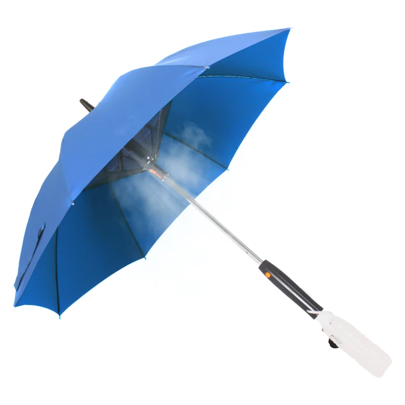 

Customized Logo Printing Cooler Umbrella with Fan Water Spray