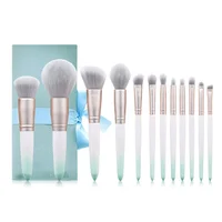 

Custom Logo Private Label White Green 12 Piece Makeup Brush Set