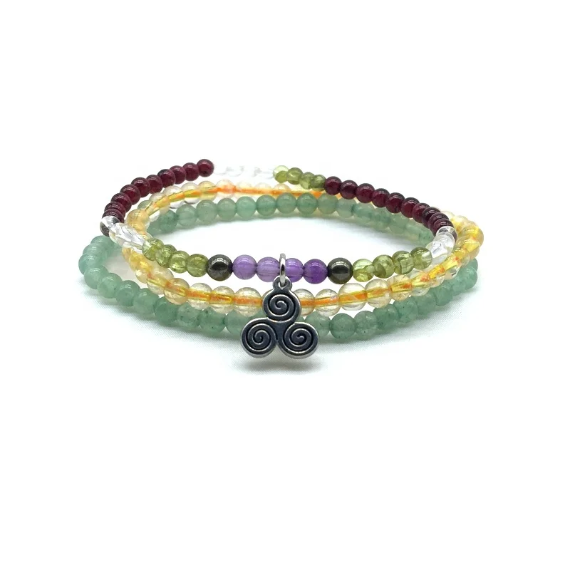 

Natural Stone Bead Woman Bracelet Sets Rope Elastic 4 mm Round String Yoga Healing Energy Feng Shui Balance Jewelry Bangle Gifts