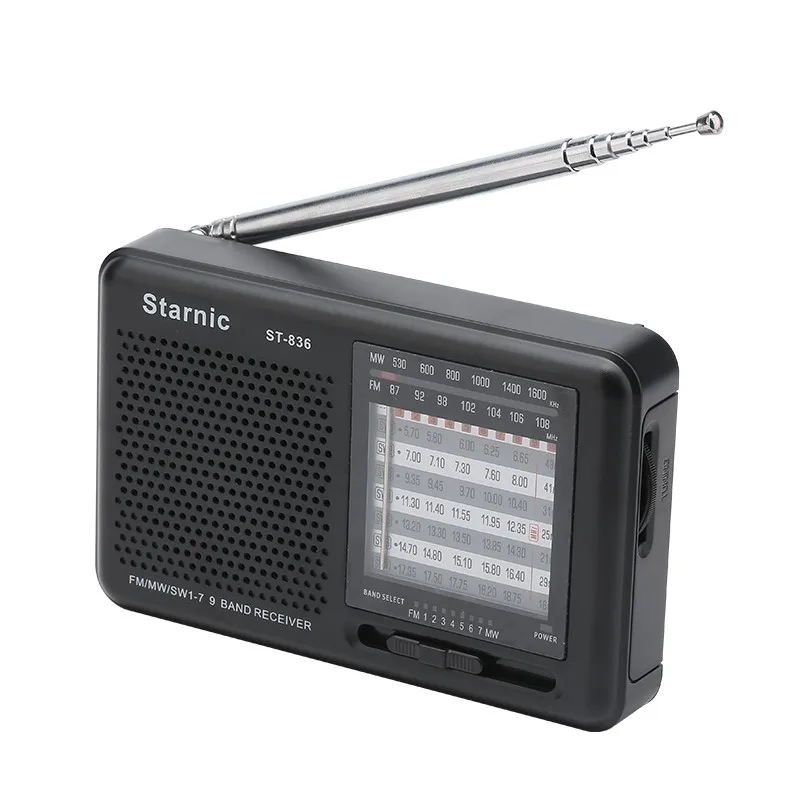 

World Universal Portable AM FM SW1-7 Pocket Radio From China Mini Handheld All Band Player, Black