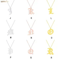 

Hot Unique Old English Custom Capital Vintage Silver Gold Initial A-Z Letter Pendant Chain Necklace Men Women Jewelry