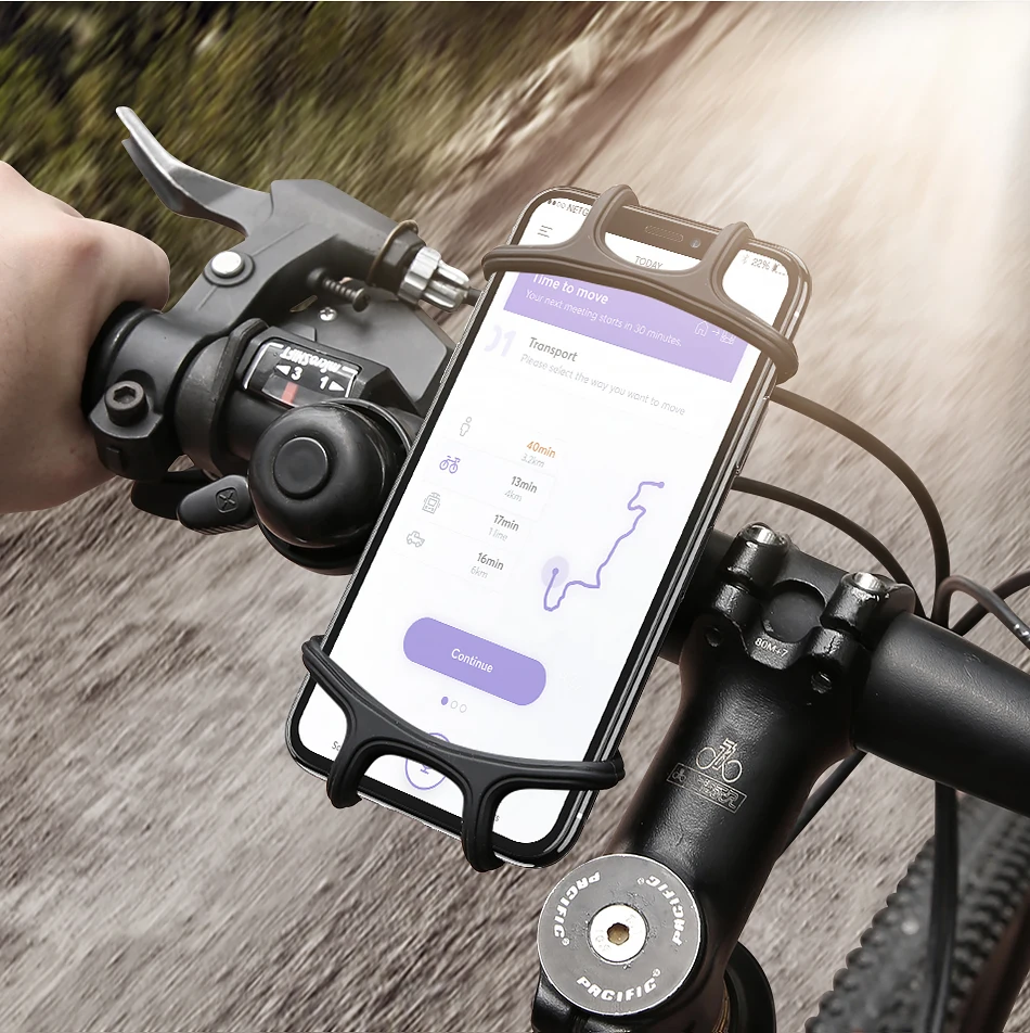 Bicycle Phone Silicon Holder For iPhone Universal Mobile Cell Phone Holder Bike Handlebar Clip Stand GPS Mount Bracket