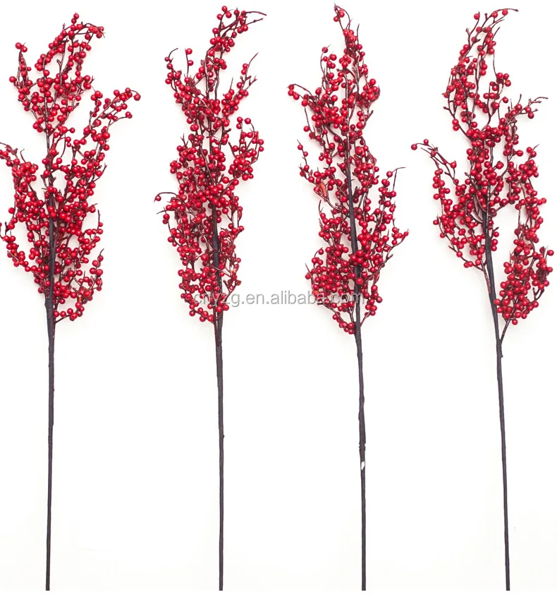 32cm Long Artificial Red Berry Branch For Diy And Christmas Crafts