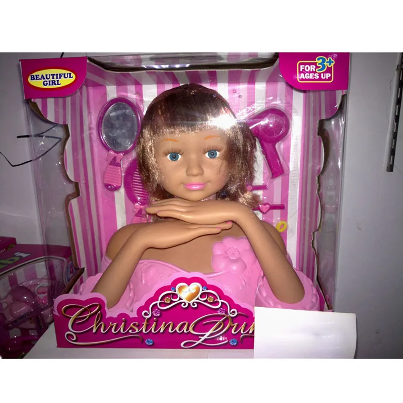 Maquiagem Pretend Playset para Crianças, Styling Head Doll