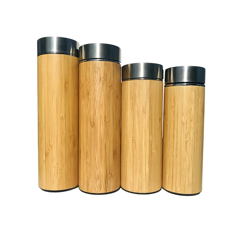 

Customized Insulated Vacuum Coffee Thermos Bpa Free Wood Cups Natural Bamboo Bottle, As the picture