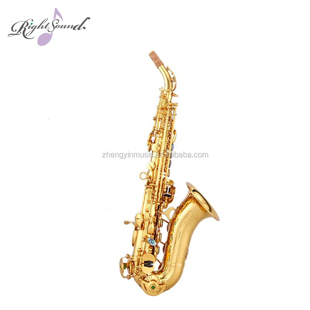 Bb Tone Curved Soprano Saxophone /curved Bell Gold Lacquer Bb Brass