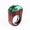 New retro wood fantasy forest creative resin couple ring manufacturers wholesale RERI002