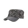 Custom Unstructured Leopard Pattern Ladies Elegant Baseball Cap Hat with Leather Visor