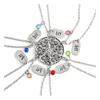 

2019 Trendy Latest Silver Necklace Best Friend Forever Necklace Crystal Rhinestone BFF Pizza Necklace For Friends Gifts