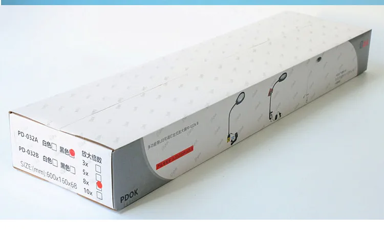 PD-032A desk clamp dimmable magnifying  glass with led lamp laboratory magnifier