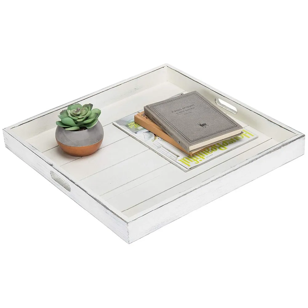 white wooden tray