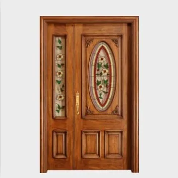 
MDF wood special figure tempered glass hotel office door 
