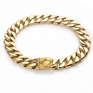 Image of Custom Luxury Durable Gold Plating Stainless Steel Pet Dog Collar