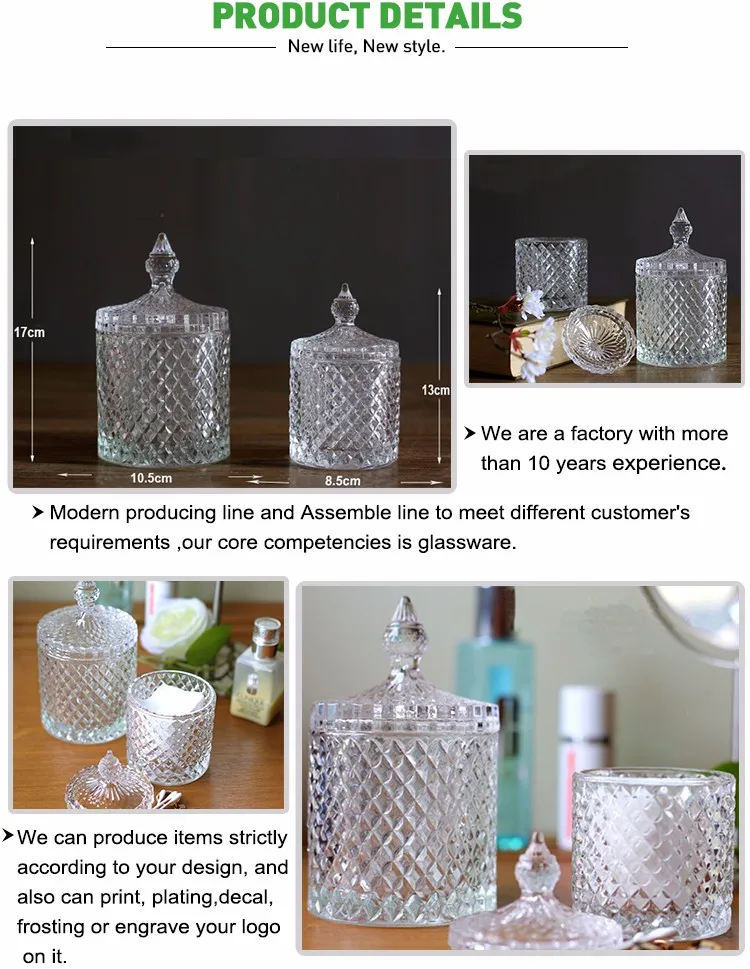 Glassware Heat Resistant White Glass Candle Holder Jar With Lid Buy