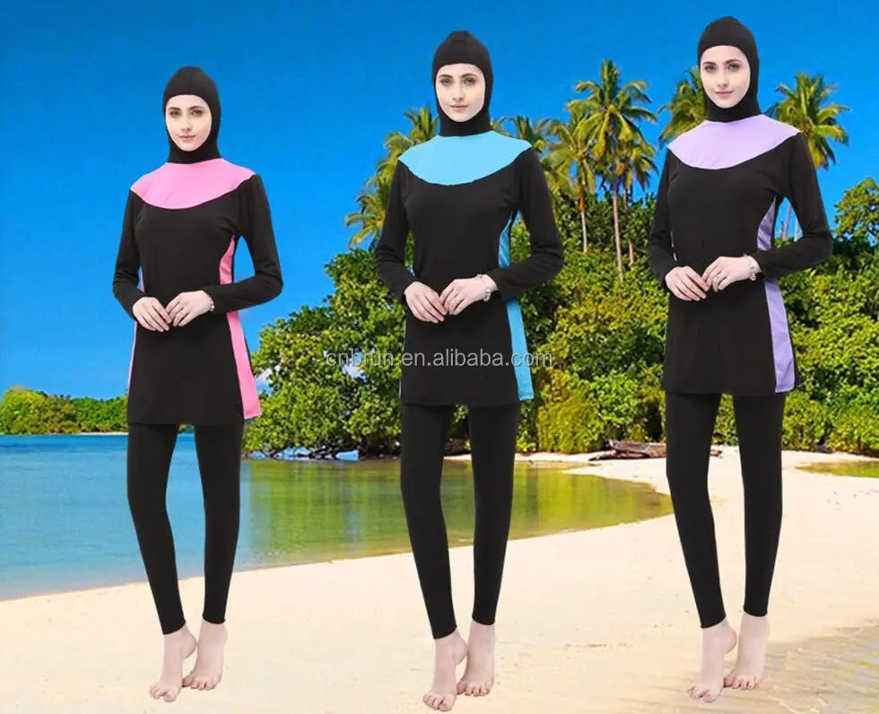 

18MA2205 Islamic Swimwear Women Modest Full Cover Arab Beach Wear Hijab Swimsuit Swimwear Bikinis