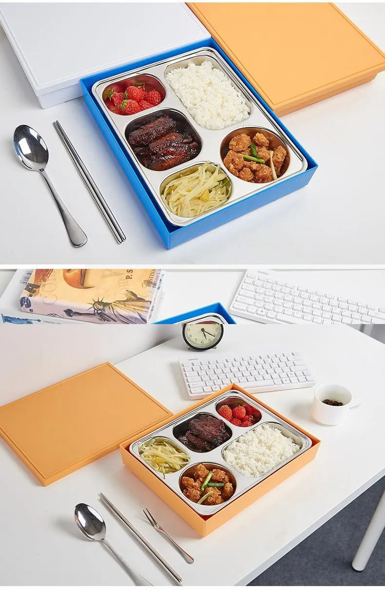 304 Stainless Steel Square Bento Lunch Box – 25oz Plastic-Free Container With Silicone Lid, Dishwasher Safe - View #7