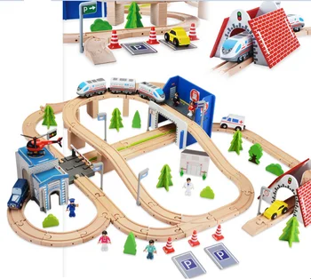 wooden train sets for kids