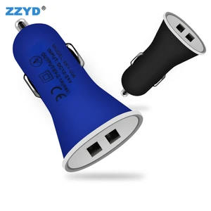 ZZYD Dual Usb Car Charger Portable 2 Ports Adapter 1A For Samsung S8 Note 8 iP 7 8 X