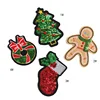 Wholesale Garment Applique Iron On Cartoon Embroidery Big Sequin Christmas Patches For Jeans