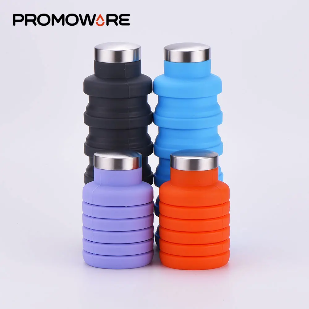 

Fashion Silicone Collapsible Foldable Sports Water Bottle for Camping PB0049