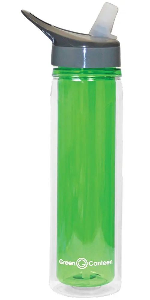 Green Canteen DWPTBBG-600-BGG Double Wall Tritan Plastic Hydration Bottle Beaded Gel with Sippy Cap Blue//Green 19 oz