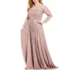 2018 Custom made evening gowns dress long sleeve for fat women