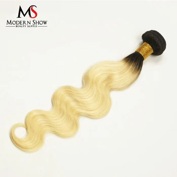 Popular Ombre Blonde Brazilian Hair Color 1b 613 Remy Hair Weave