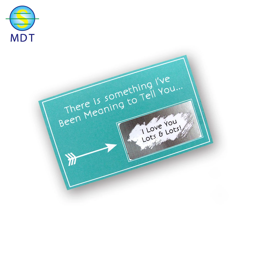 

MDT credit card size plastic pvc card scratch card