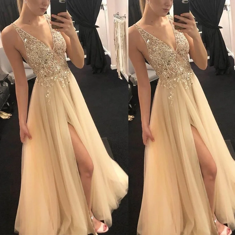 

Women's Fashion Lace Sexy Party V-neck Evening Dress Wedding Dress