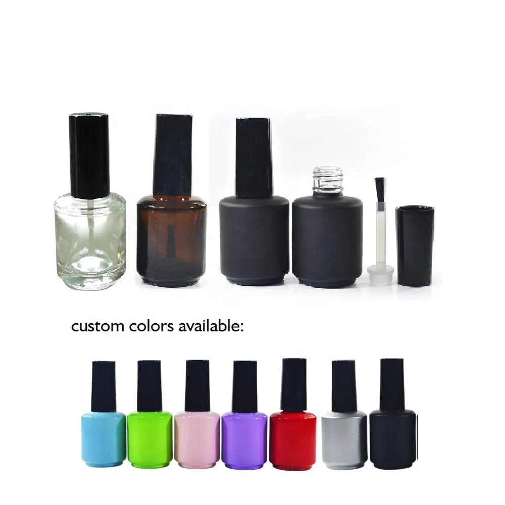 15ml 17ml Empty Uv Gel Nail Polish Glass Bottle With Brush 15 Ml Buy