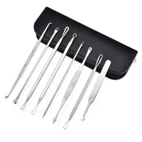 

8pcs/set Face Care Skin Remover Kit Blackhead Blemish Acne Pimple Extractor Stainless Needles Tool Kit Face Cleanser