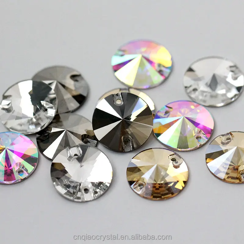 

4 Colors 8mm 10mm 12mm 16mm Round Shape Crystal Sew On for DIY