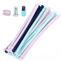 

Customized Folding Straw, Cups Silicone Reusable Collapsible Straw, Reusable Foldable Straws Eco