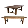 Outdoor Rustic Antique Color Pine Wood Folding Farm Table for Garden