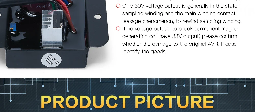 Regulador de voltaje automático TR222 EG2200 EG1800 EG1400 EG2500 Avr AC generador de Gas piezas originales de grupo electrógeno electrónico 2kw