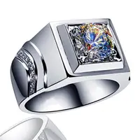 

Fashion new Cool 18K White gold filled AAAAA zircon ring men's ring Party Wedding Jewelry Accessories Ring