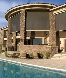 Clear Luxury Drapes Blinds Various Design Waterproof Outdoor Balcony Curtains