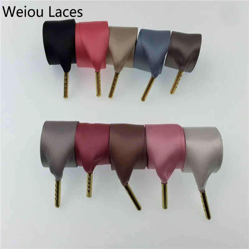 Weiou Ribbon Shoelaces Flat Shoestring Colorful Shoe Laces Silk