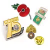 Cut-out punched tungsten matte gold plating picture insert epoxy coating badge pins