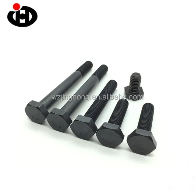 
12.9 Grade Full Thread Hex Bolts Black Plated Half Thread Bolts 