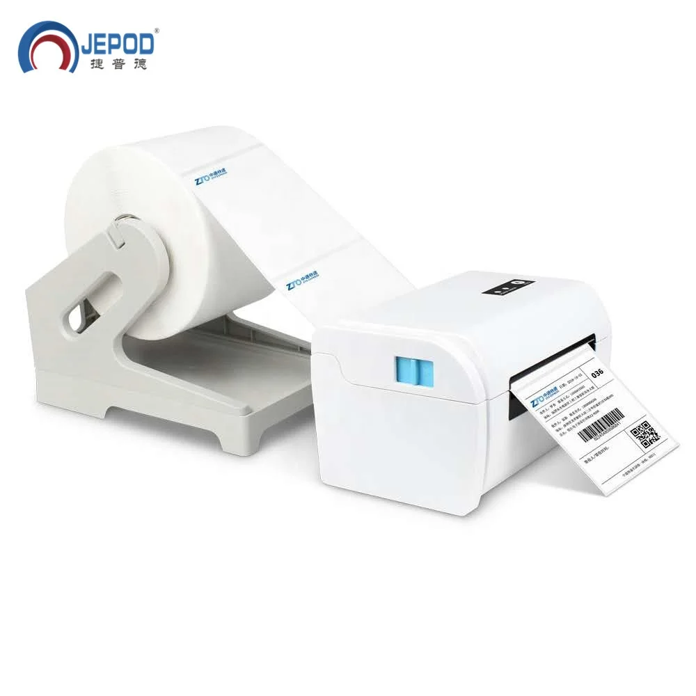 

JEPOD JP-9200 20-108mm 4 inch Portable Desktop Thermal Printer Shipping Address Label A6 Barcode Maker Label Printer, Black/white