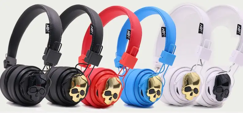 2019 New Fashion Headphones Skull Bluetooth Sport Headsets NIA-X7