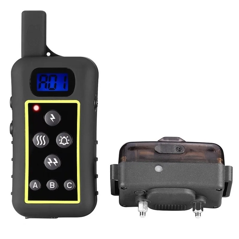 

2000M remote control led flashing dog collar, Black;rubber finish