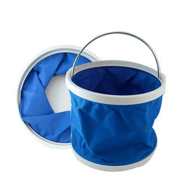 

Outdoor water pail Camping Portable Collapsible Foldable Bucket, Blue red